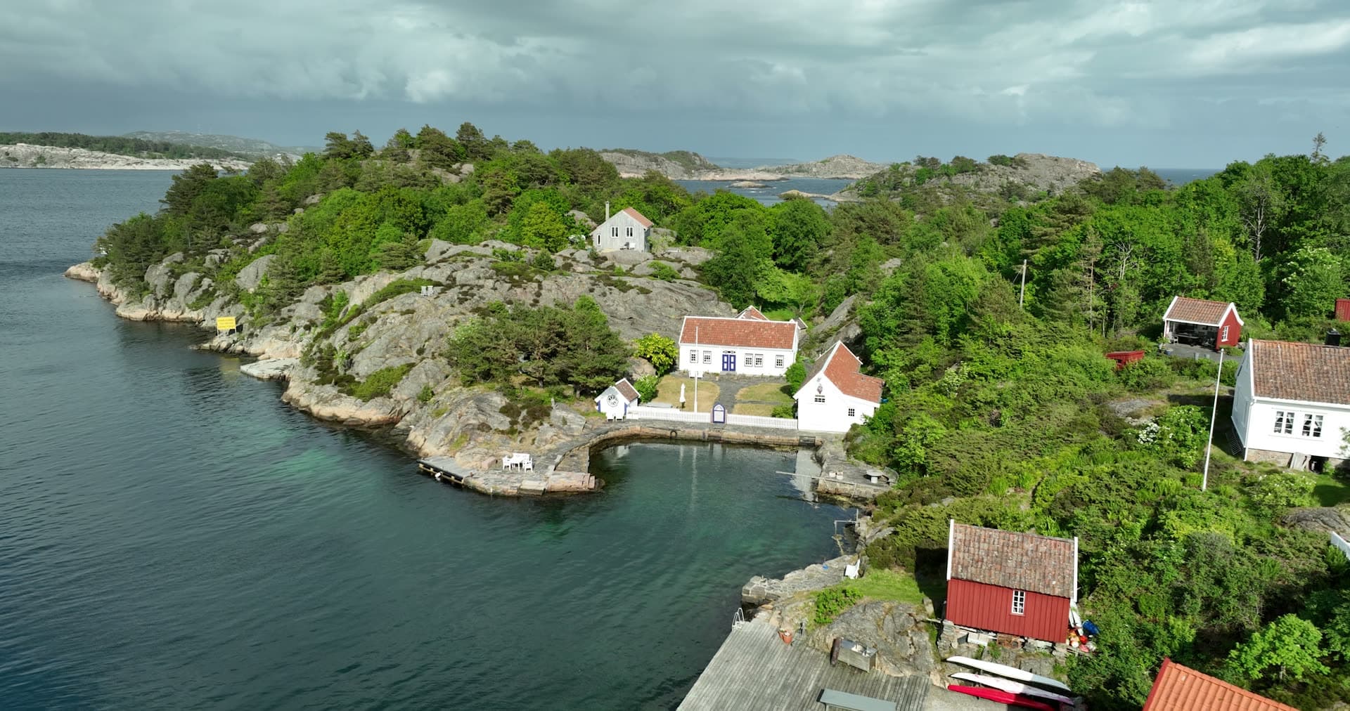 High angle shot and bird's eye view, Ny-Hellesund