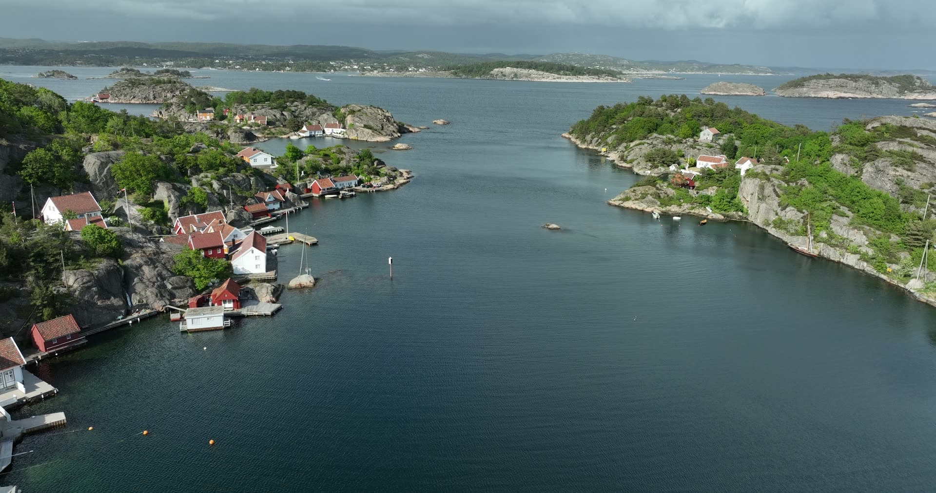 High angle shot and wide establishing shot, Ny-Hellesund