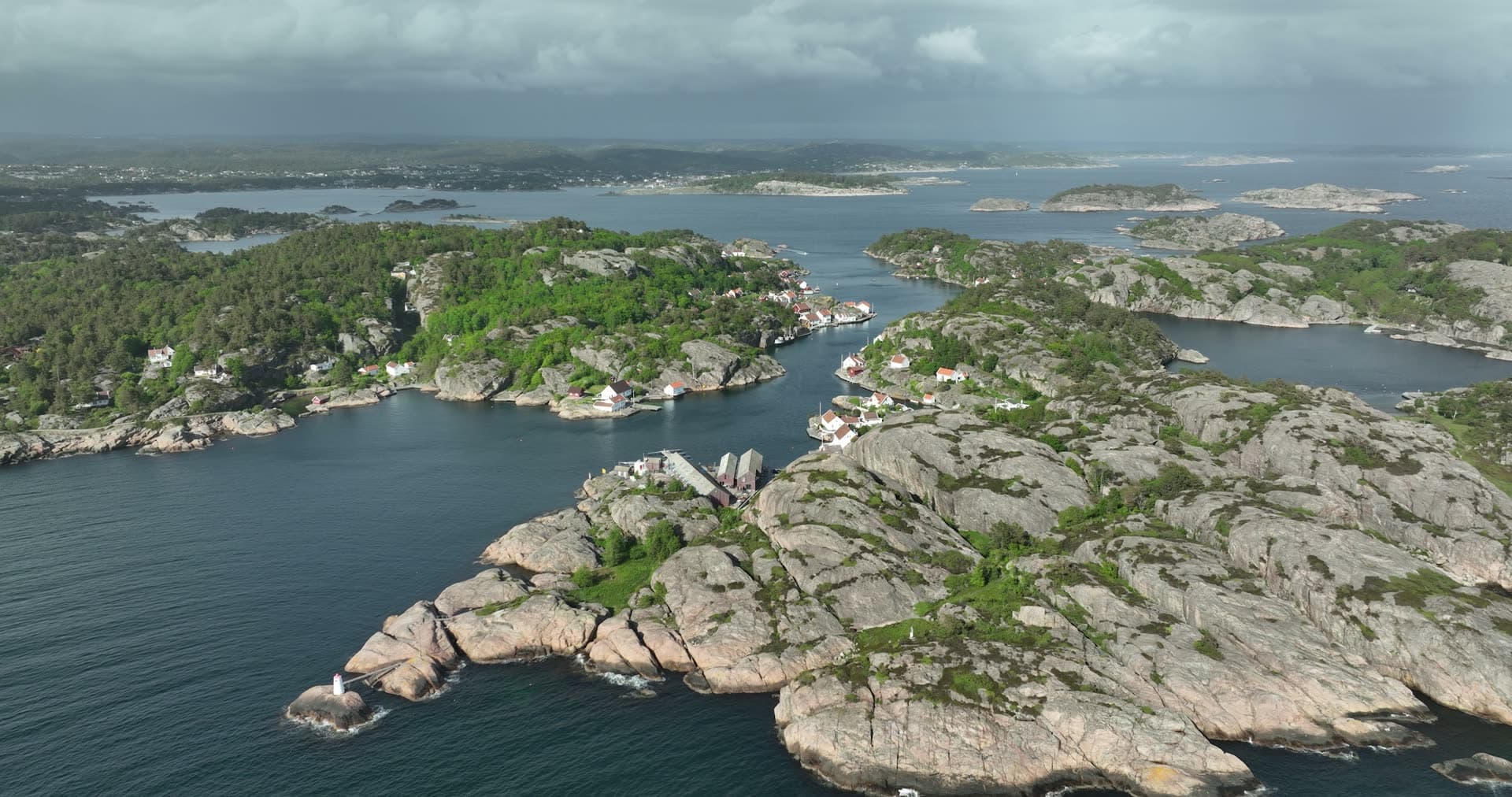 Bird's eye view and high altitude shot, Ny-Hellesund
