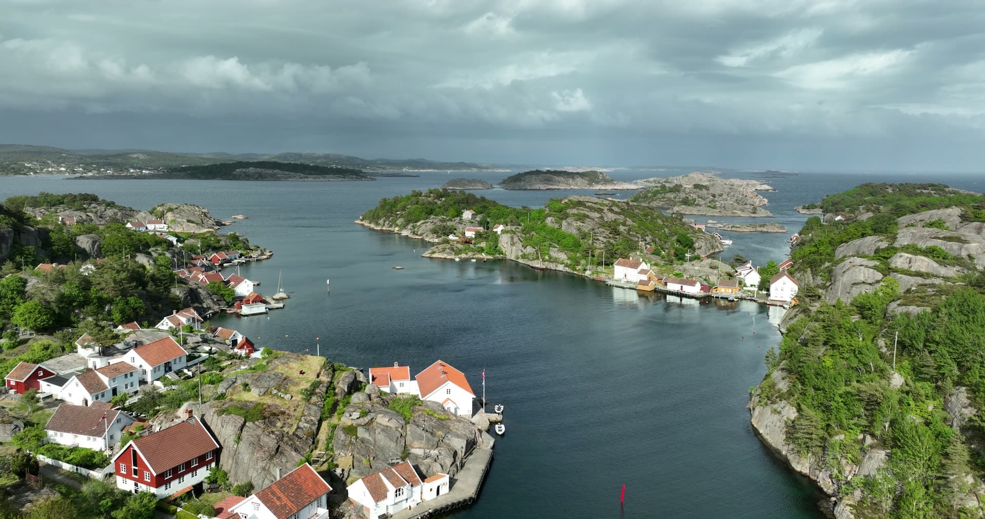 Red and white houses and swedish west coast aesthetic, Ny-Hellesund