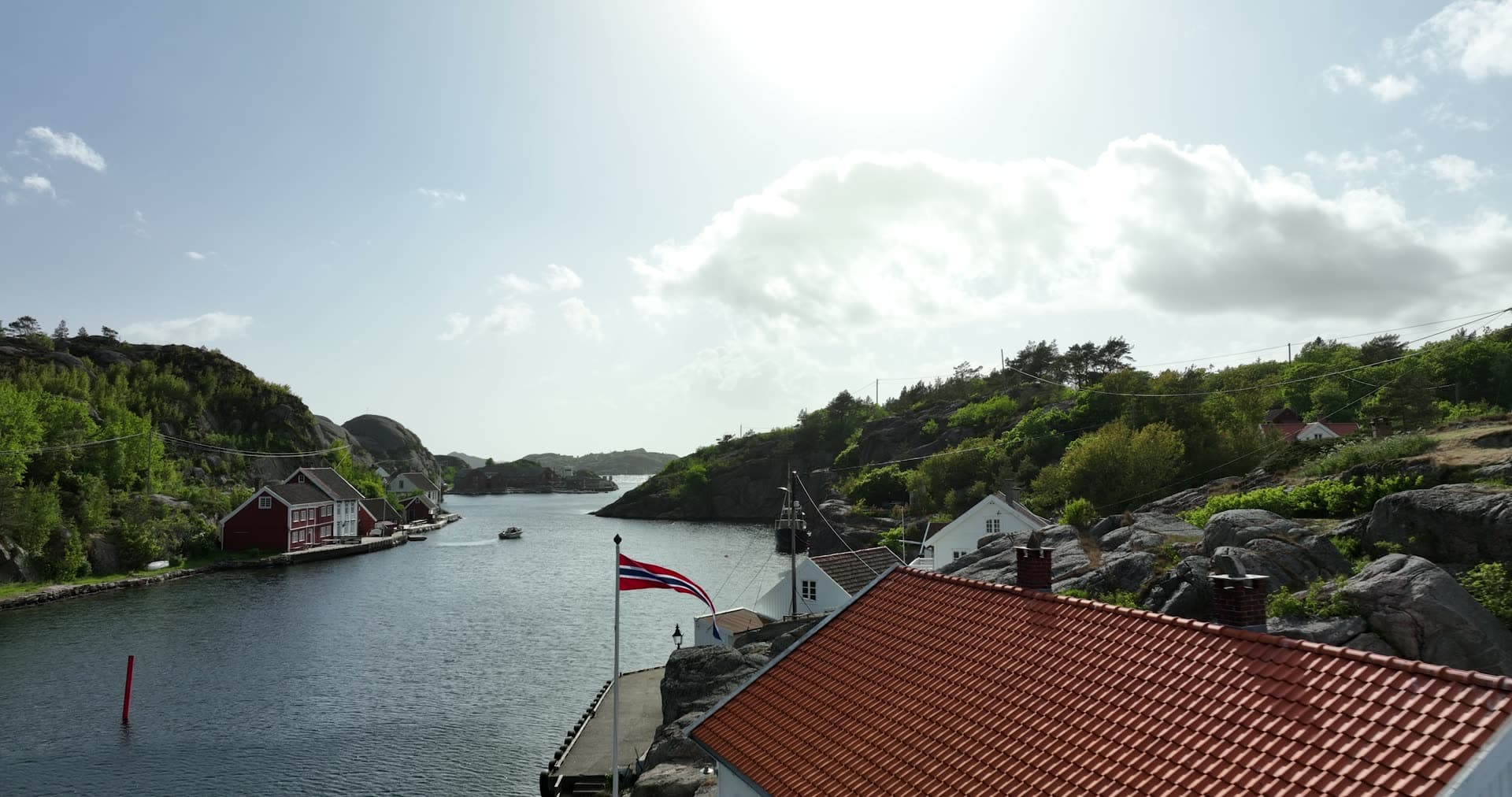 Norwegian coastal village and scandinavian architecture, Ny-Hellesund