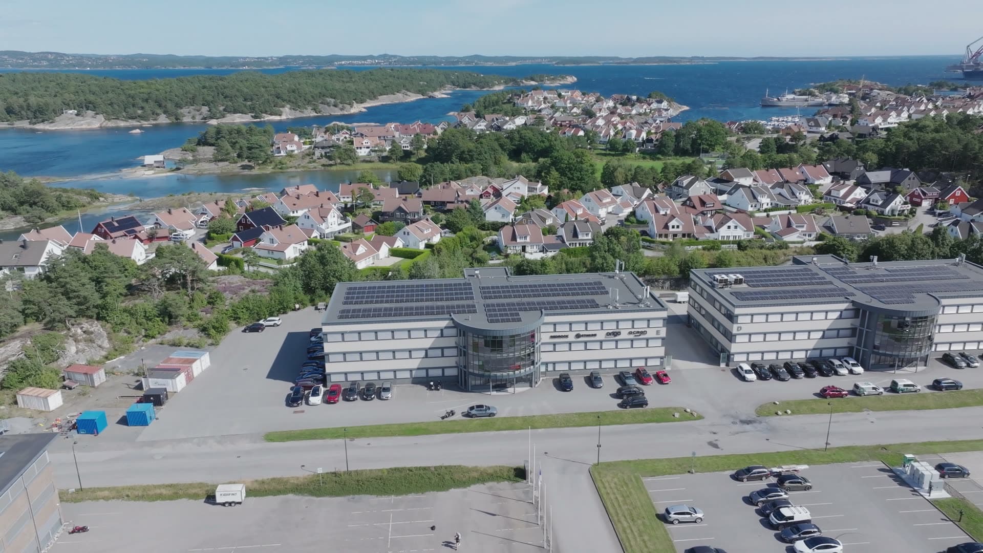 Bird's eye view and red brick houses, Kristiansand