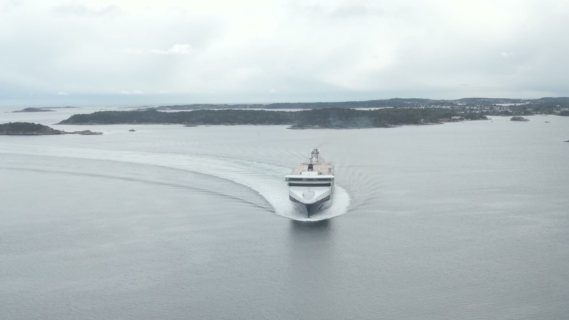 Bird's eye view and cruise ship, Kristiansand