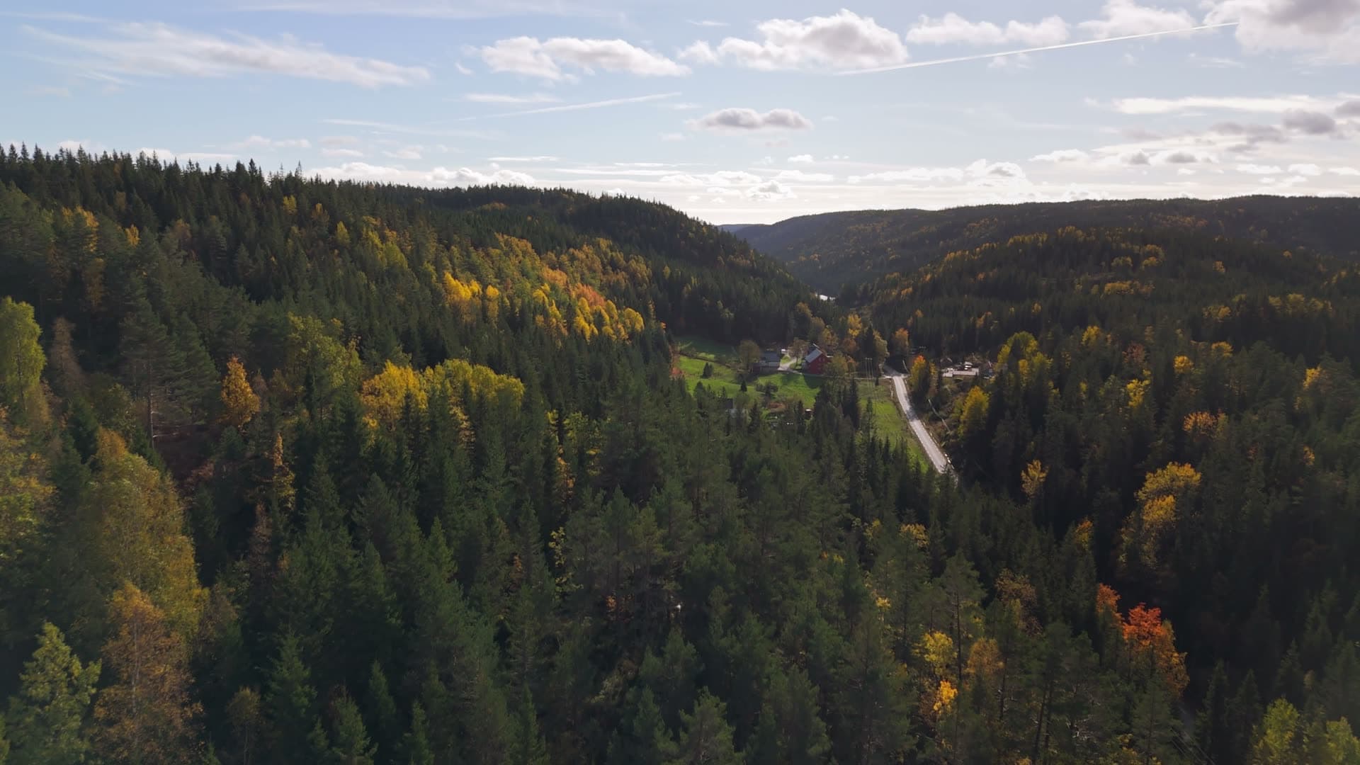 Green valley floor and high angle shot, Birkeland