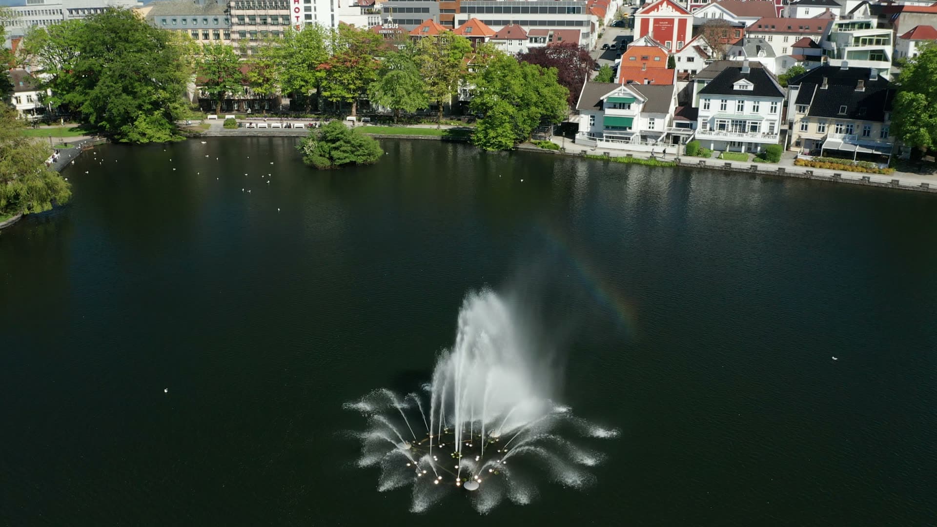 Ornamental multi-jet lake fountain, Stavanger