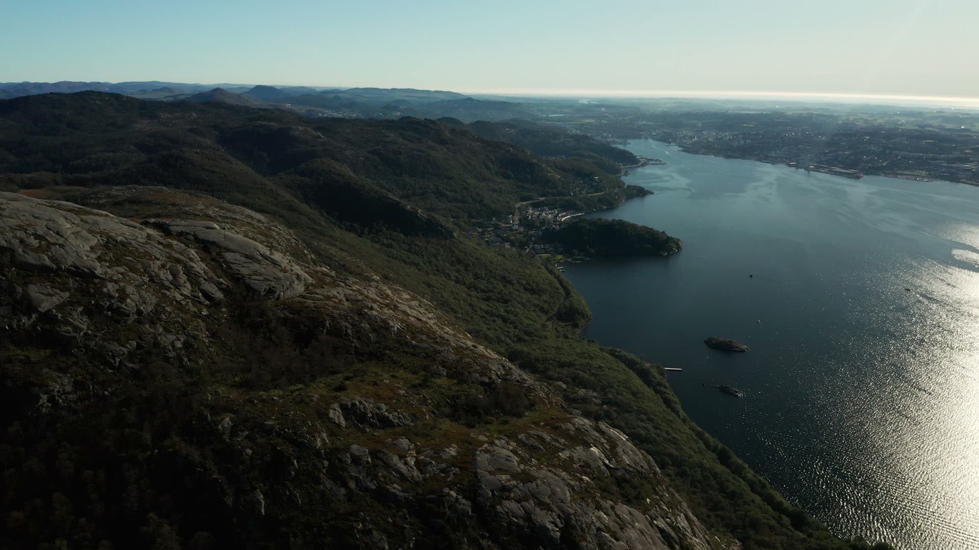 Mountain cliff overlooking fjord valley, Dalsnuten
