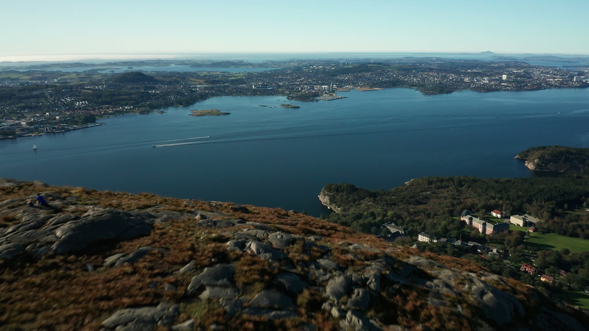 Mountain peak overlooking scenic fjord, Dalsnuten