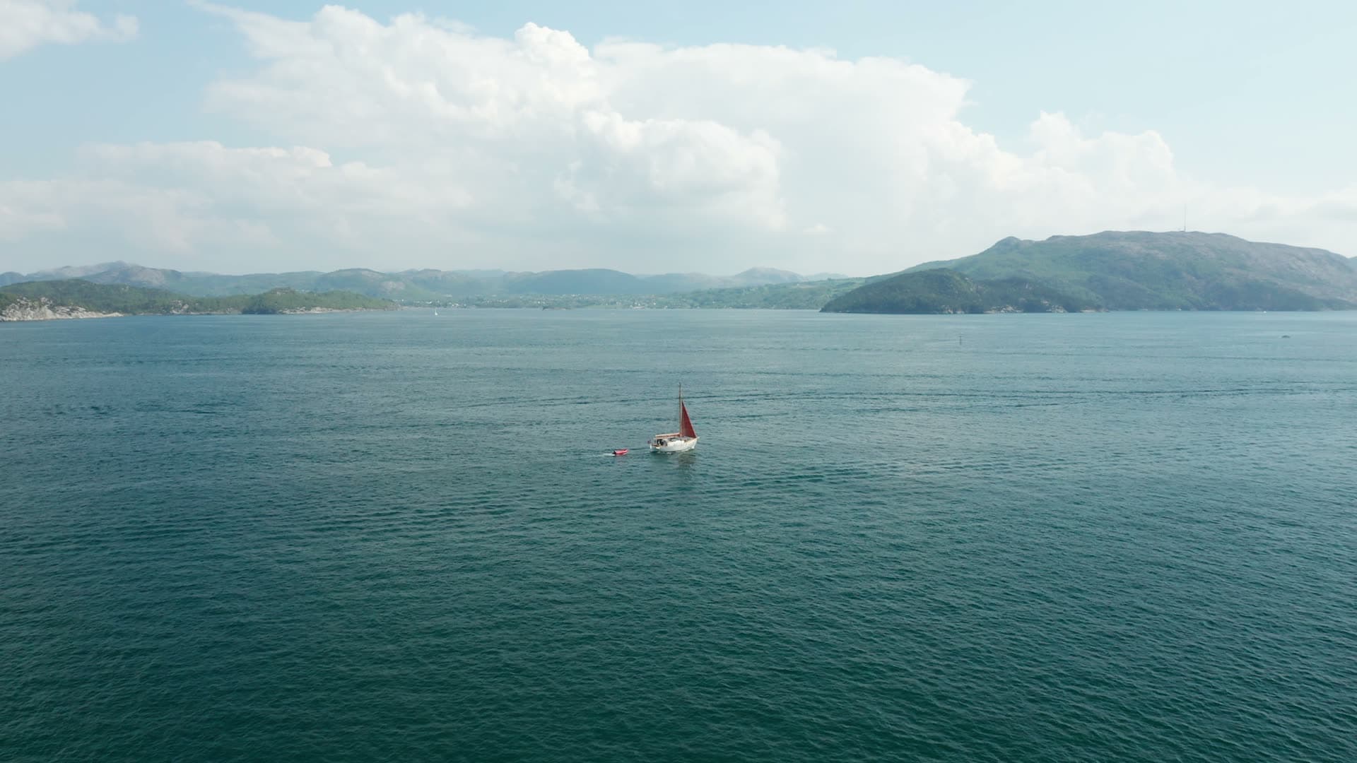 Sailboats and island fjord landscape, Stavanger