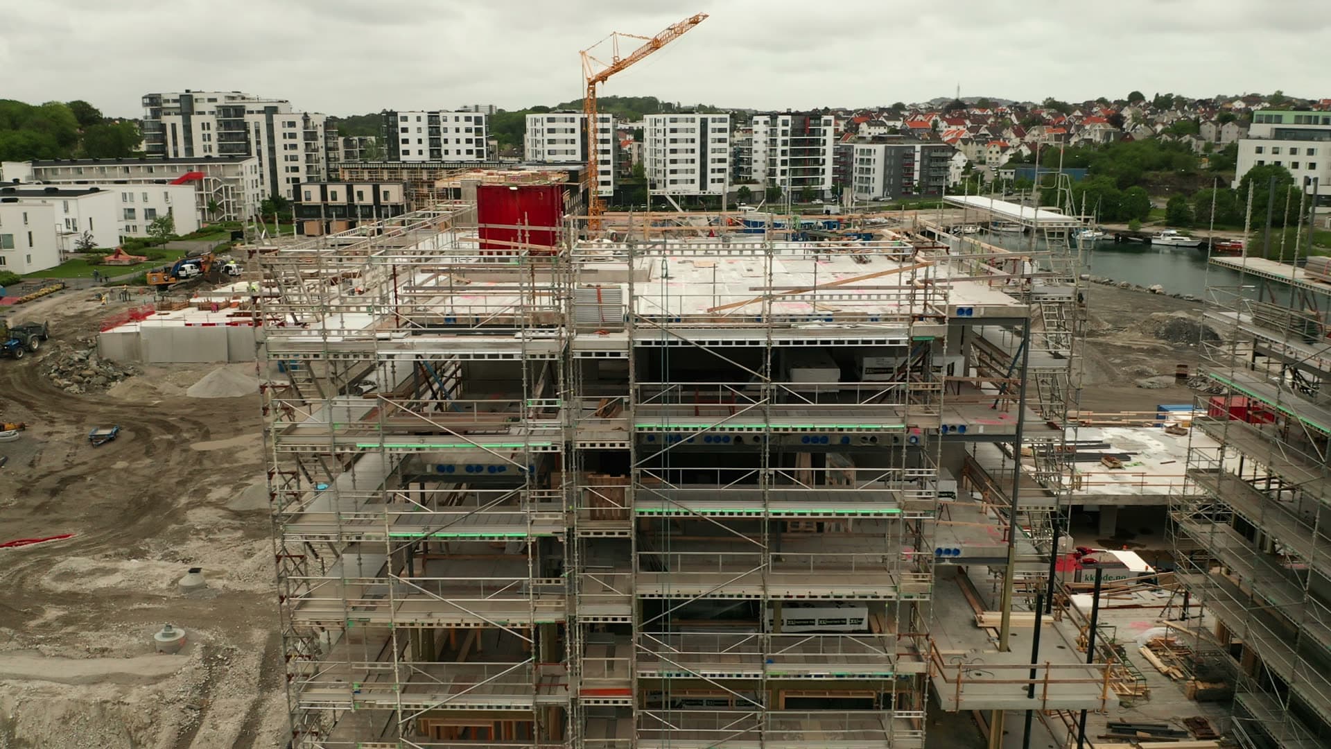 Multi-story apartment building under construction, Lervig