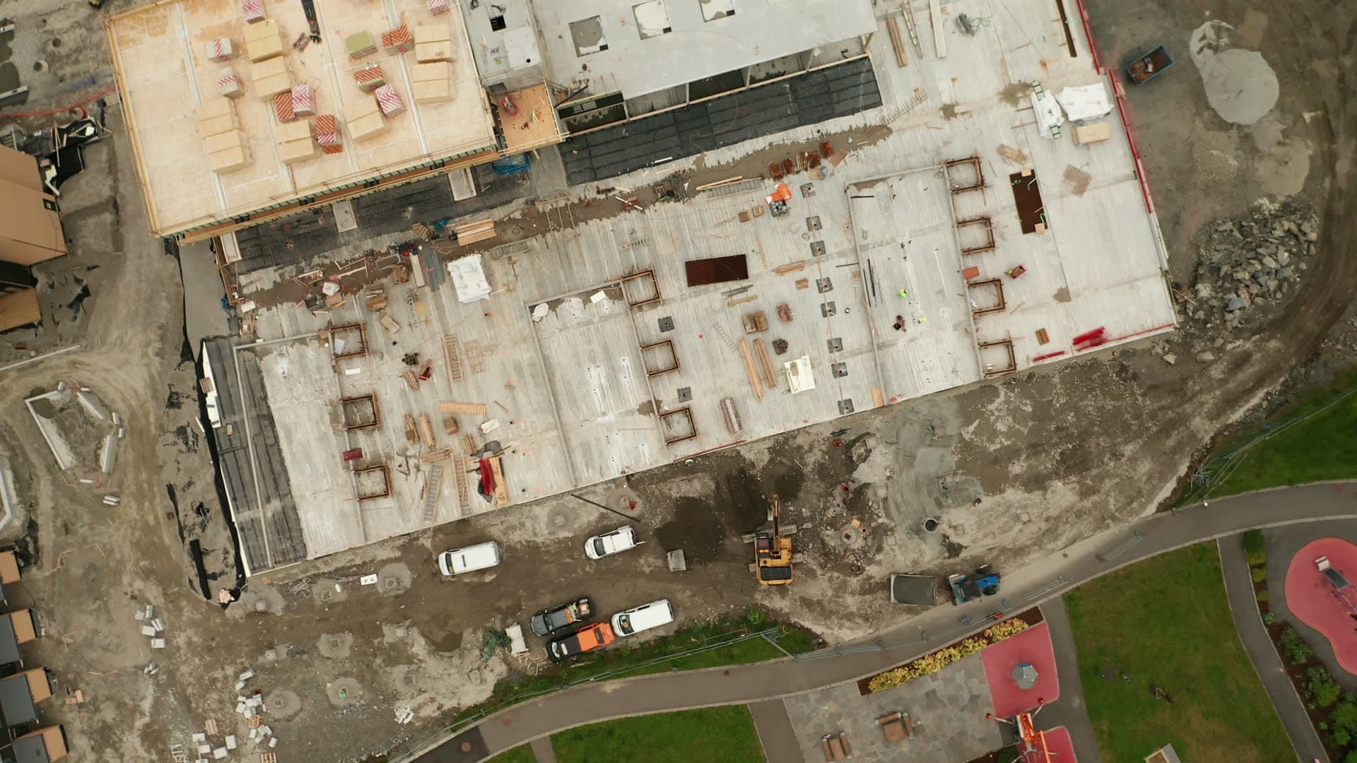 Construction site development progression, Lervig
