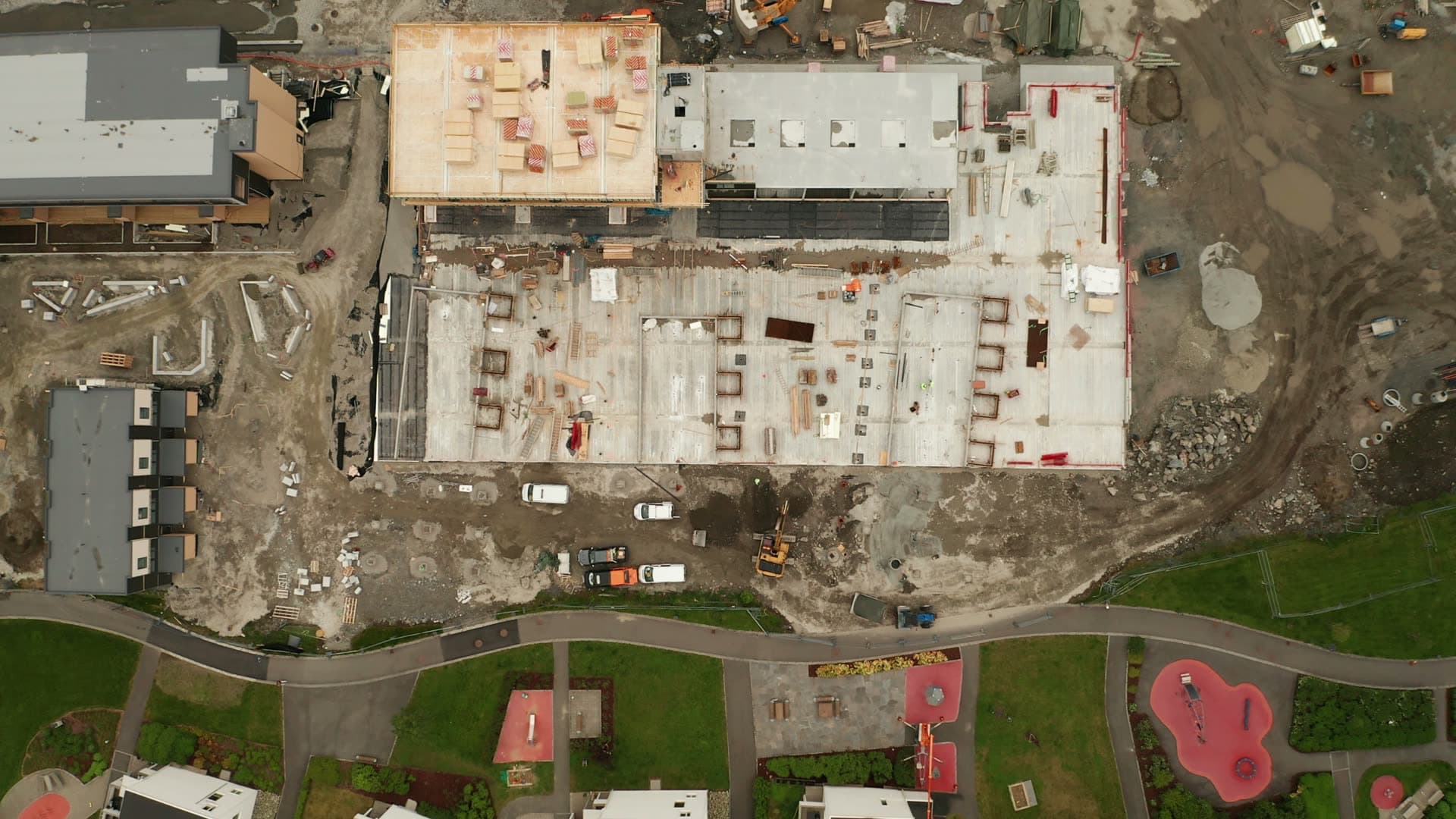 Construction site development progression, Lervig