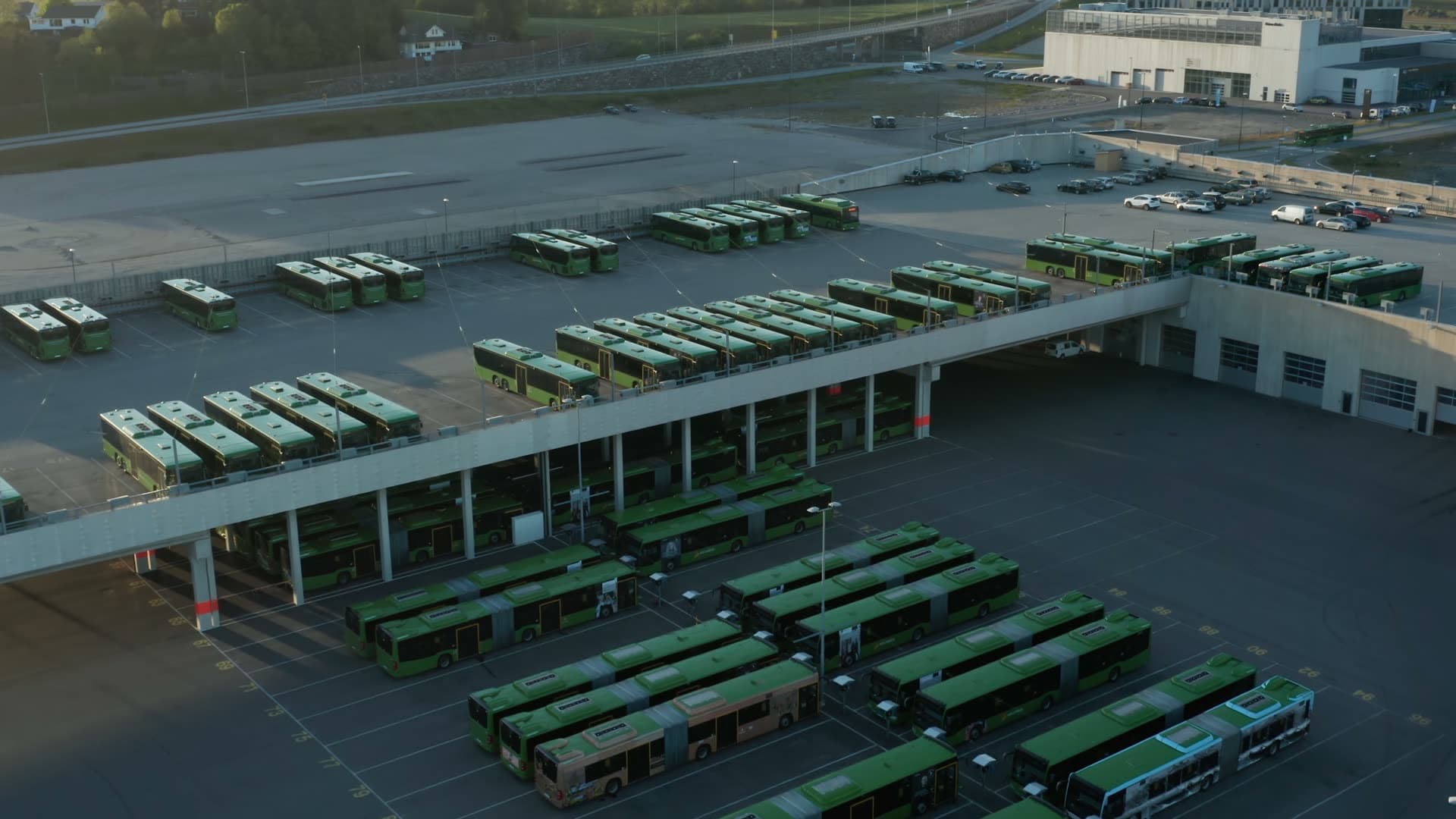 Bus depot with fleet parking, Forus