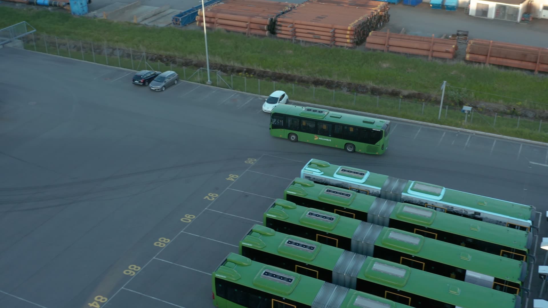 Kolumbus Green bus fleet depot storage, Moseid