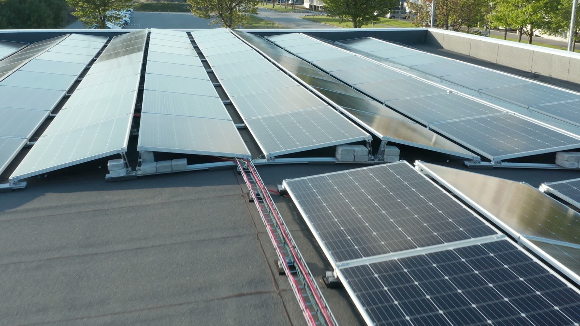 Solar panels rooftop installation, Moseid