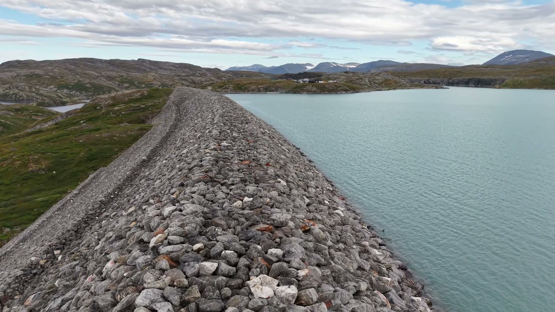 Dam wall with glacial reservoir 2, Meløy