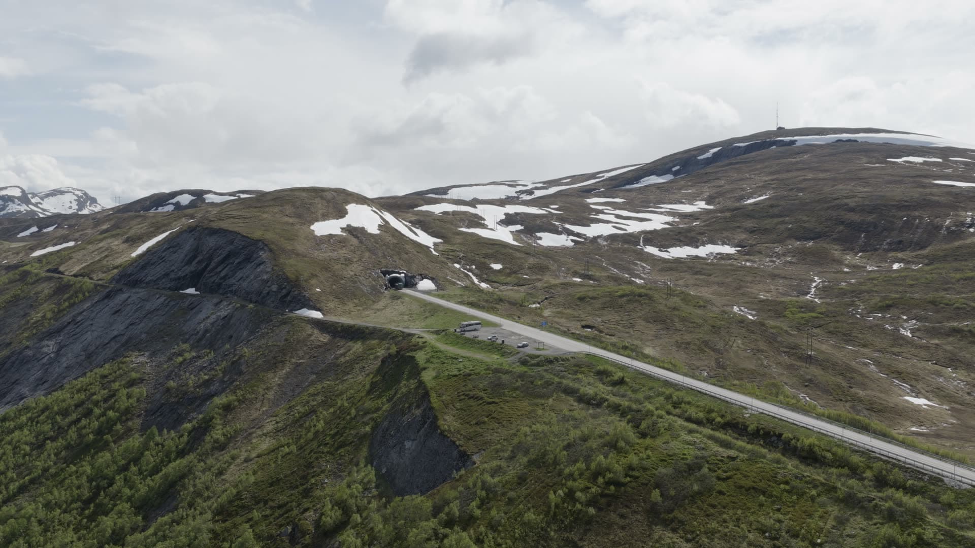 Mountain road through alpine terrain, Vikafjell