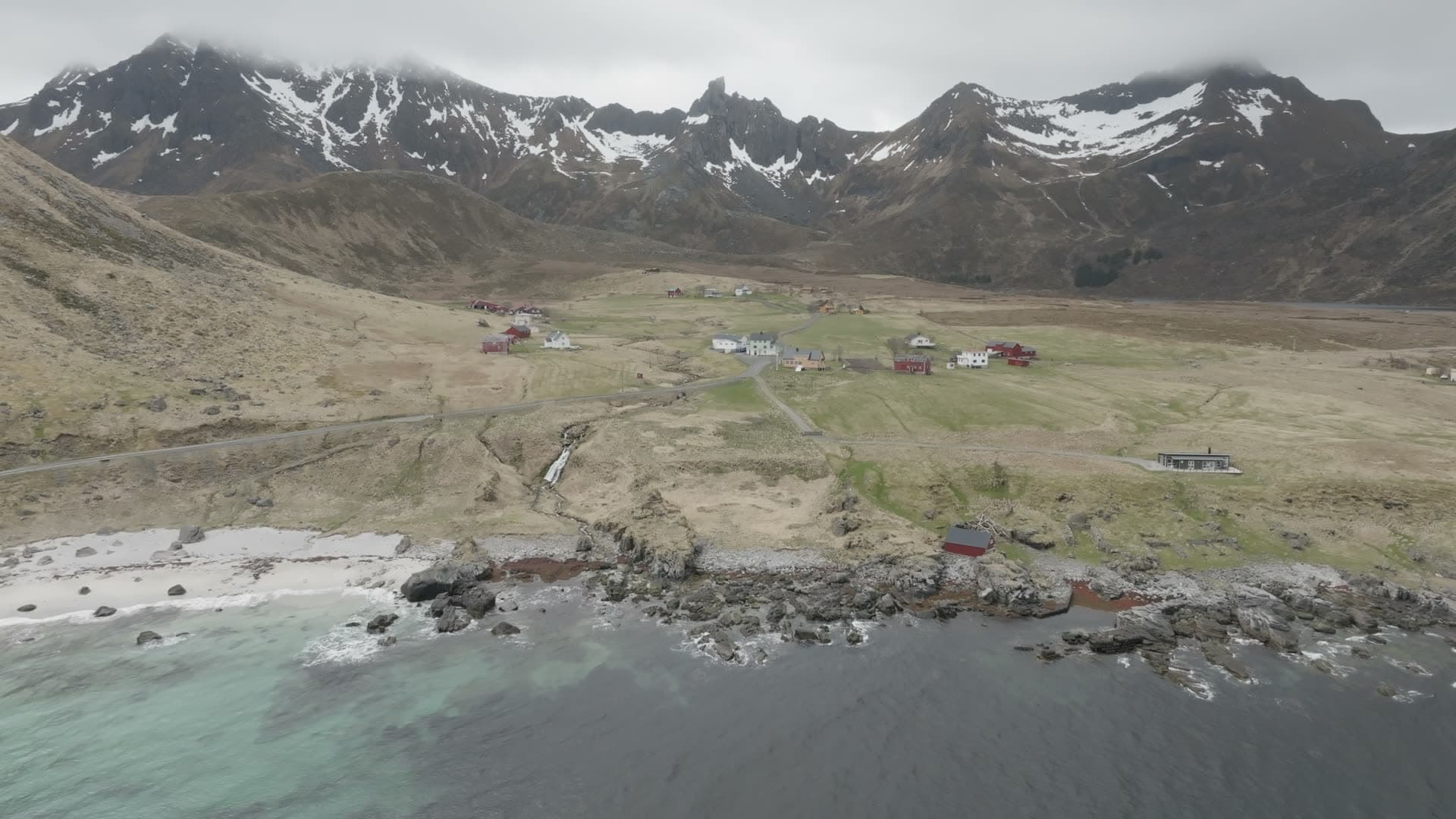 Arctic coastal village and fjord settlement, Myrland