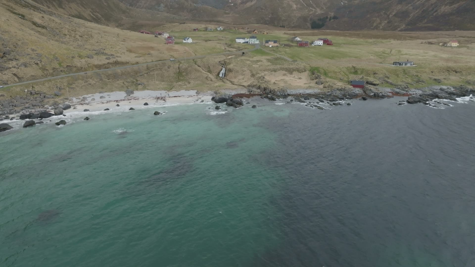 Remote arctic coastal village, Myrland