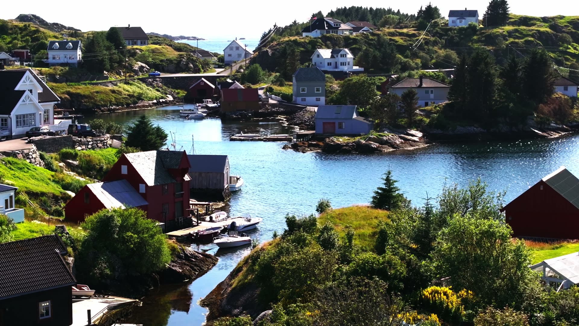 Traditional Norwegian fishing village houses, Fedje