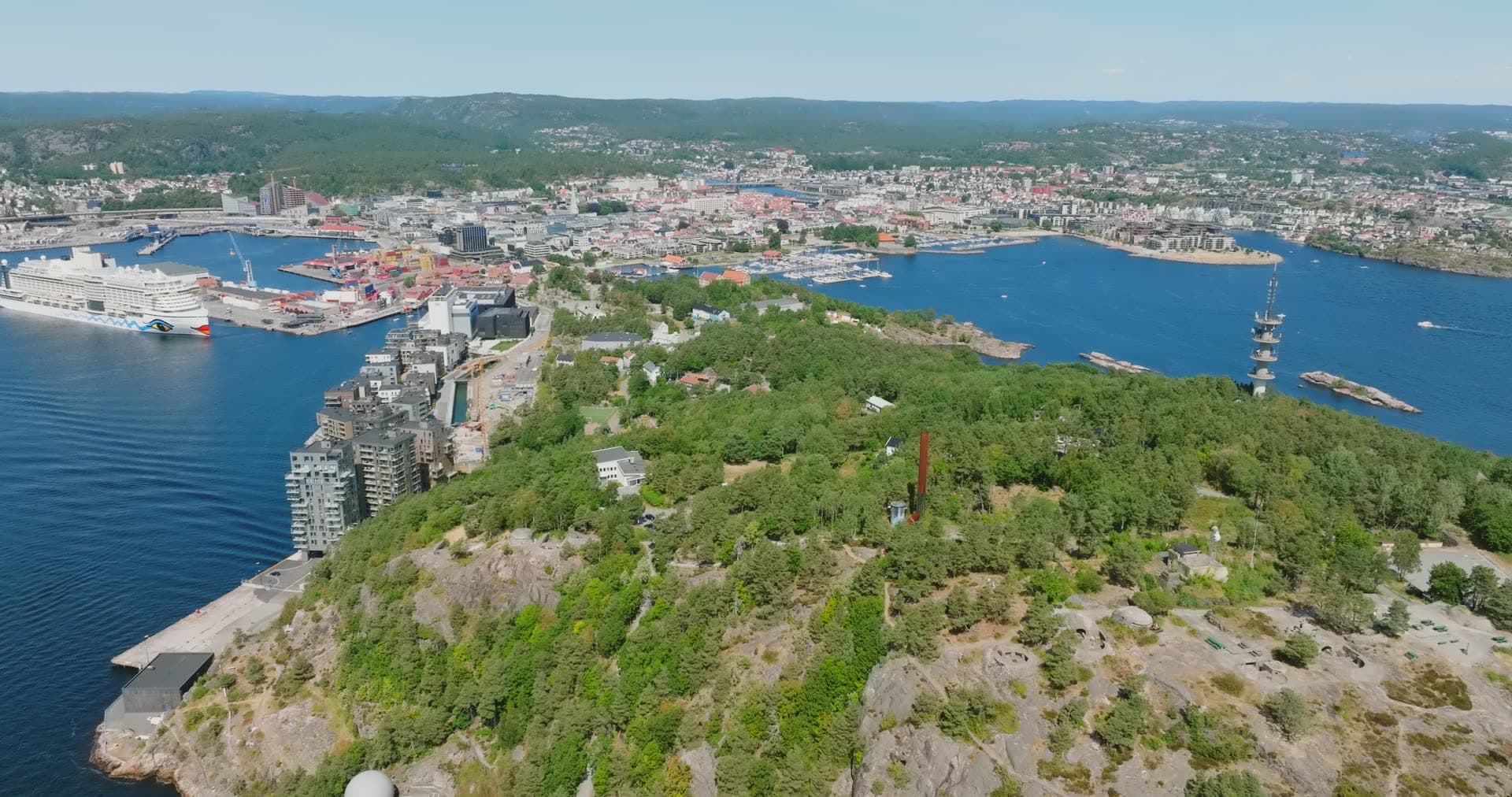Bare rock ridge above the container port, Kristiansand, Norway