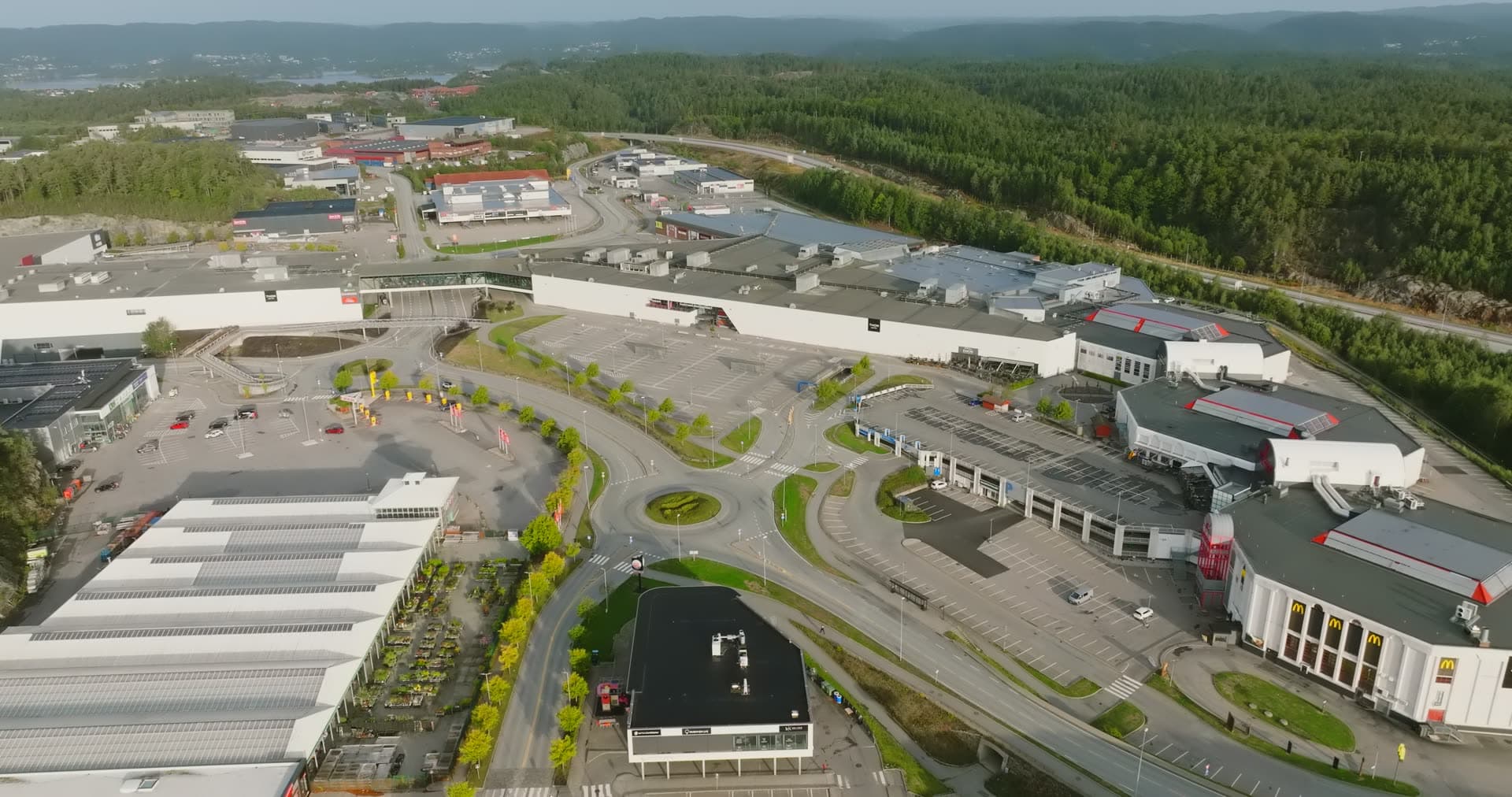 Aerial drone view of Sørlandsparken, Kristiansand, Norway
