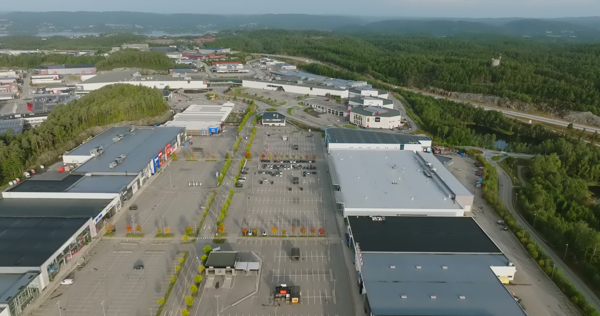 Aerial drone view of Sørlandsparken, Kristiansand, Norway