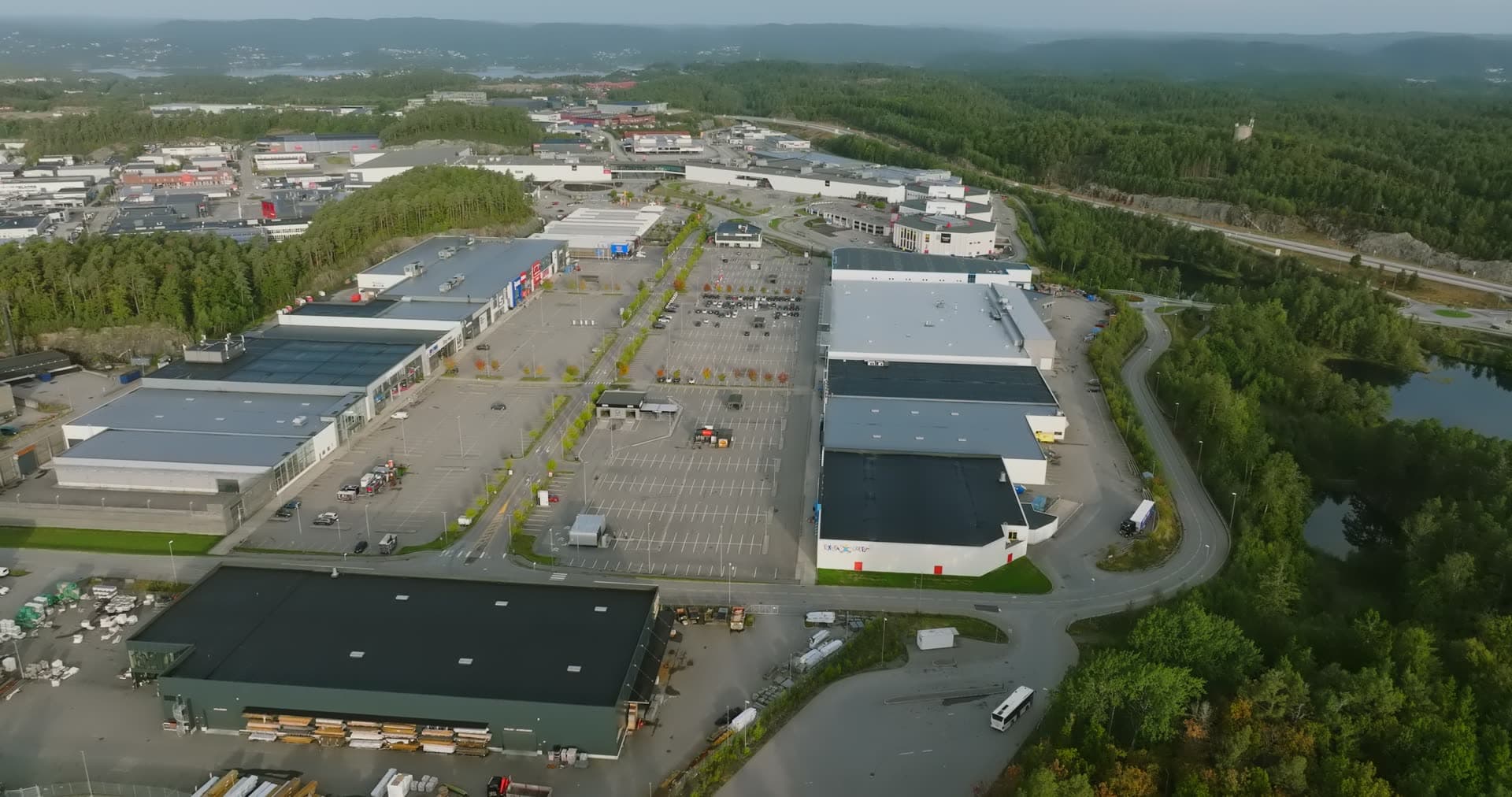 Aerial drone view of Sørlandsparken, Kristiansand, Norway