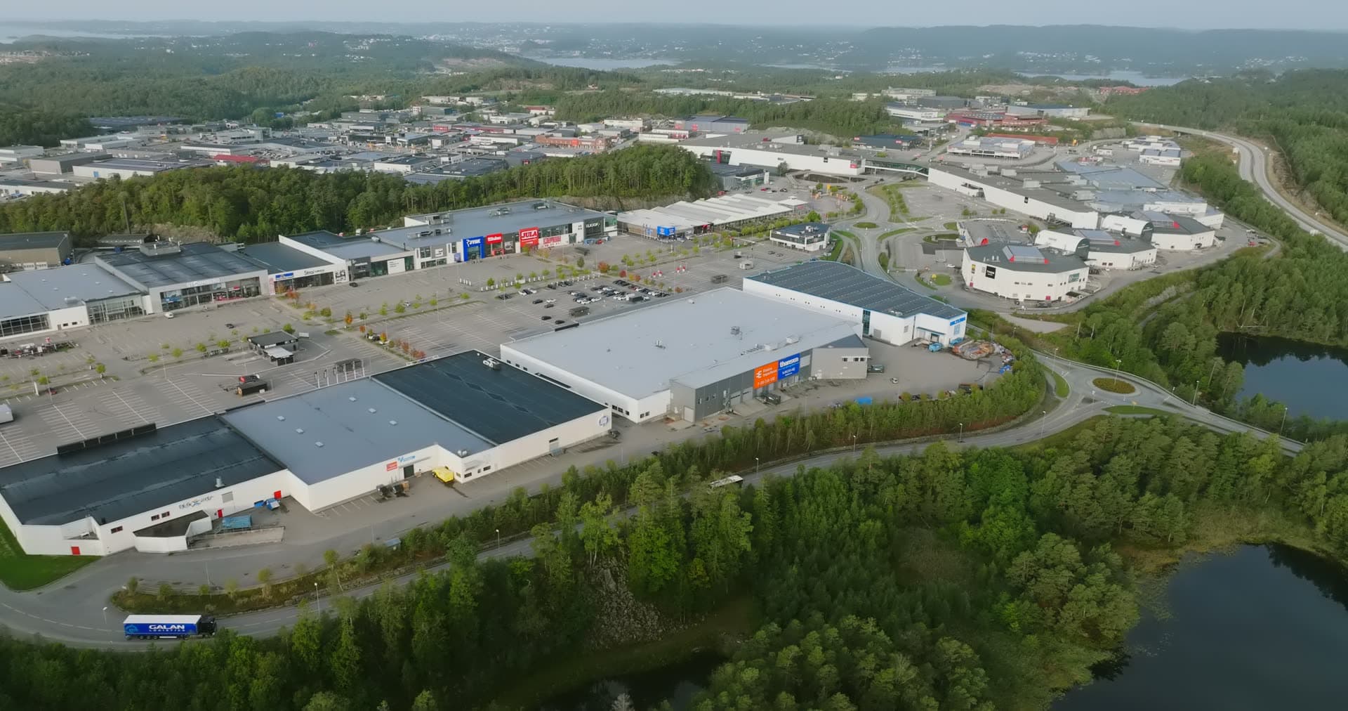 Aerial drone view of Sørlandsparken, Kristiansand, Norway