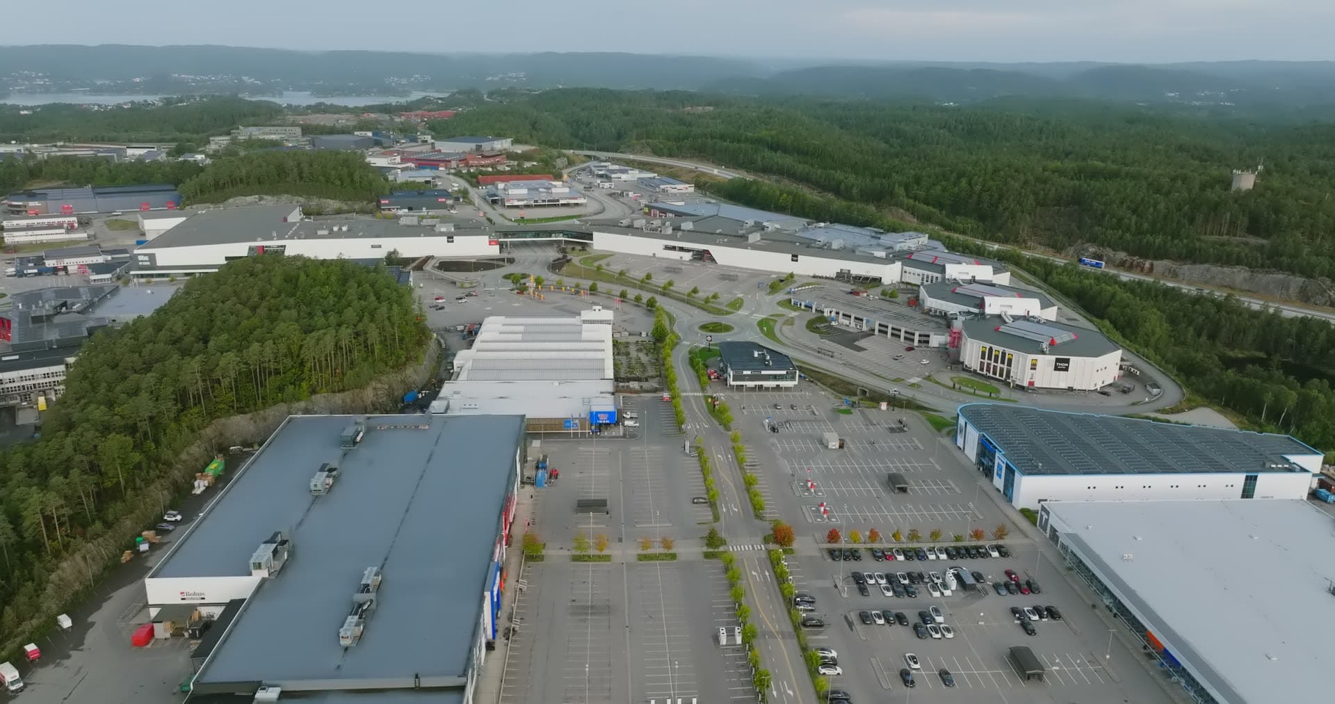 Aerial drone view of Sørlandsparken, Kristiansand, Norway