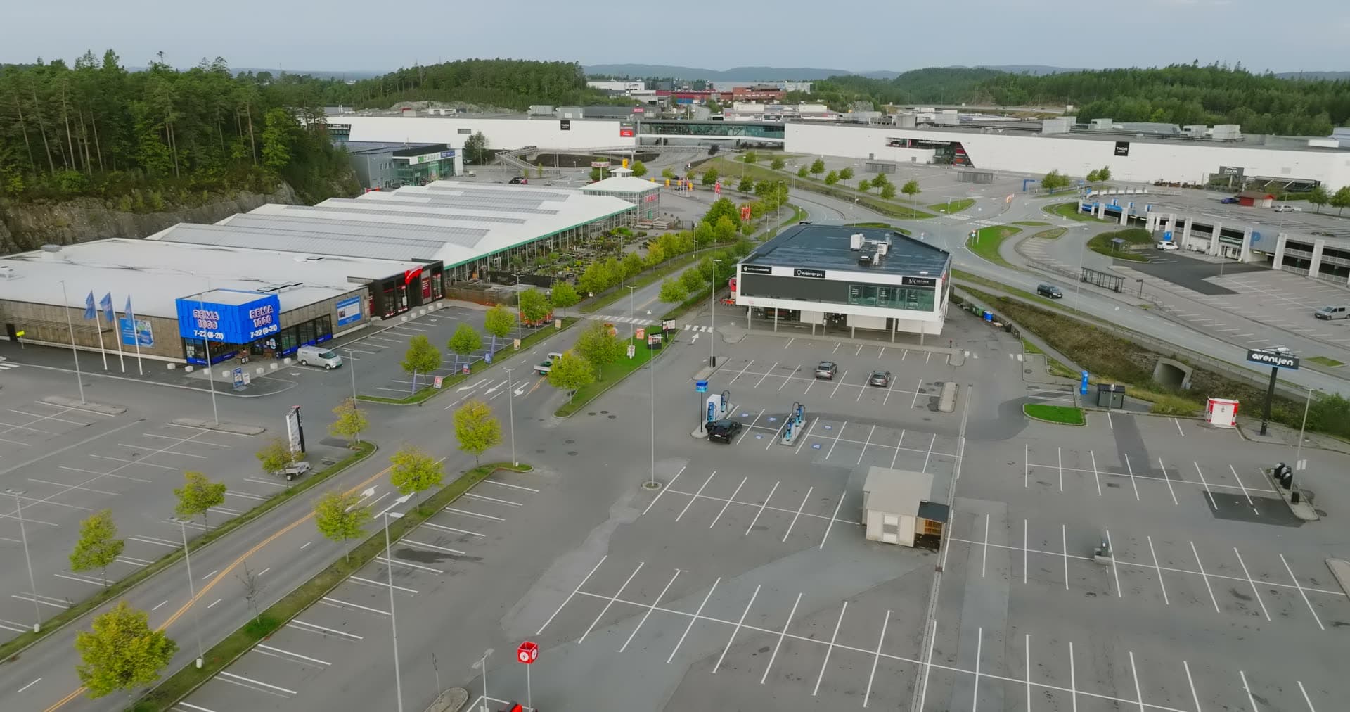Aerial drone view of Sørlandsparken, Kristiansand, Norway