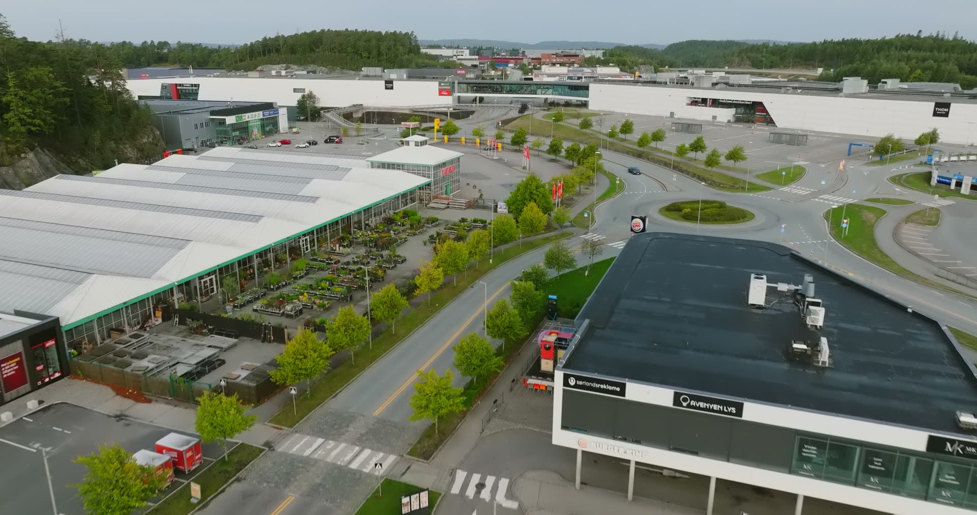 Aerial drone view of Sørlandsparken, Kristiansand, Norway
