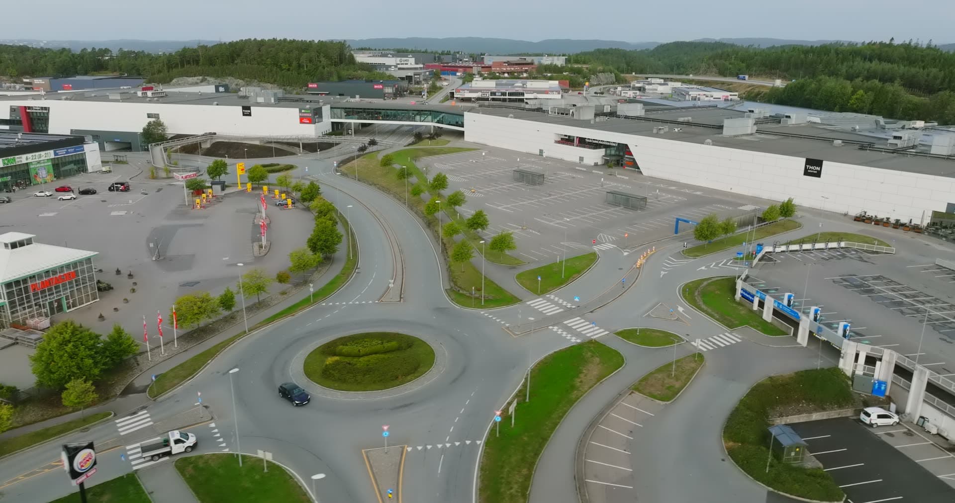 Aerial drone view of Sørlandsparken, Kristiansand, Norway
