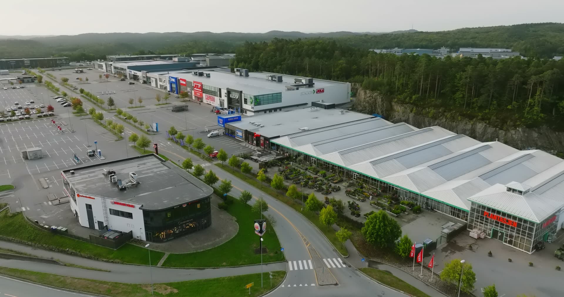 Aerial drone view of Sørlandsparken, Kristiansand, Norway