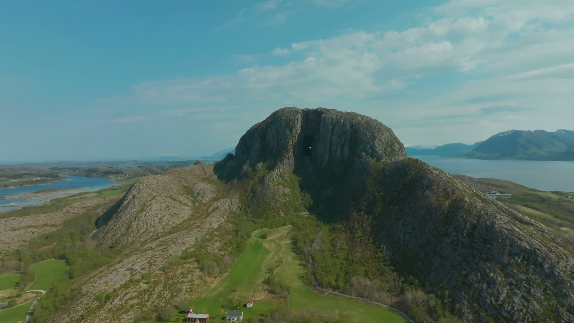 Approach to hole-pierced rock dome, Torghatten, Norway