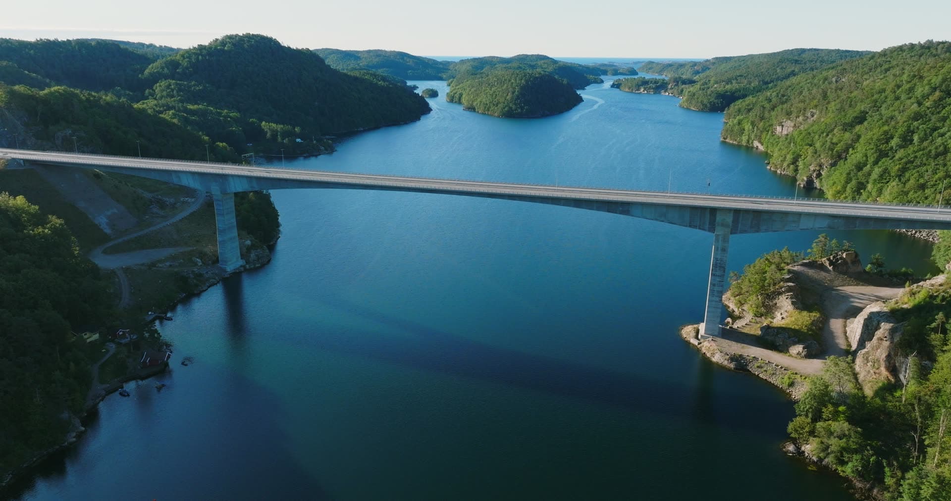 Concrete highway bridge over a fjord inlet, Trysfjordbrua, Norway